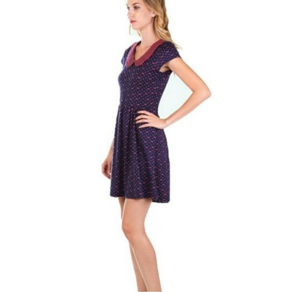 Doe & Rae Pink and Navy Women’s Dress - Size Large - Picture 15 of 16